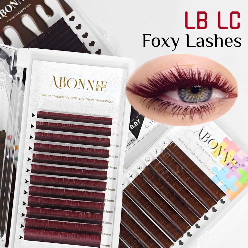 Eyelash Extension Russian - Ciglia finte LB LC Burgundy Lashes