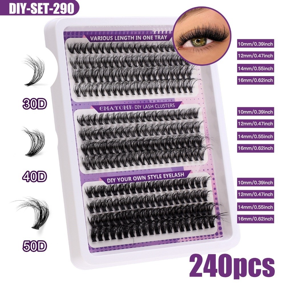 Eyelash Extension Look - Ciglia Finte dall'Aspetto Naturale, Stile Wispy,