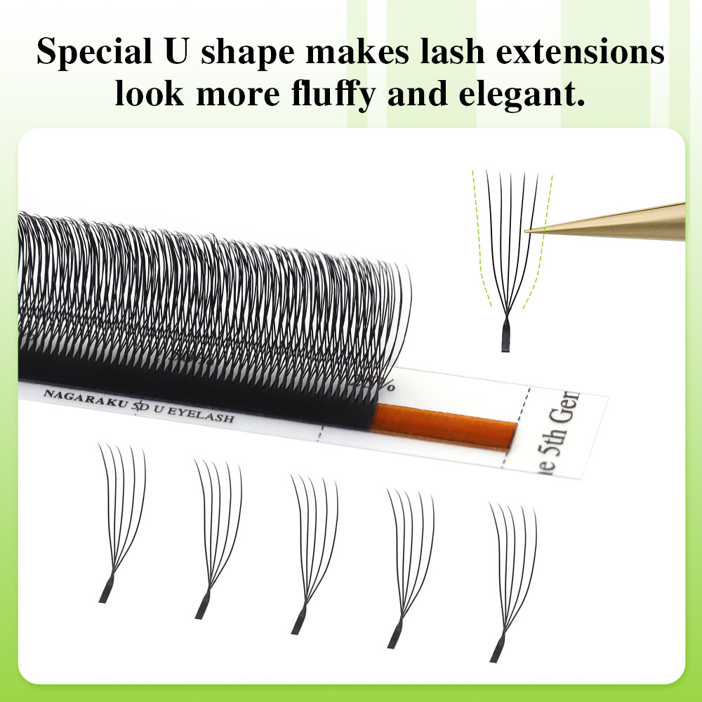 NAGARAKU Forma di U 3D/4D/5D L - Eyelash Extension Human Hair recensione e prezzo